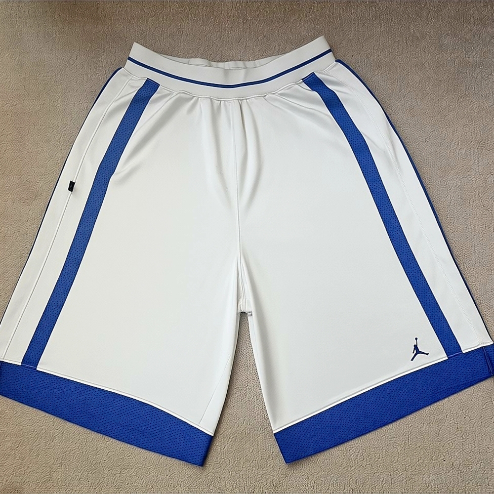 Jordan Men's Athletic Shorts in White and Blue